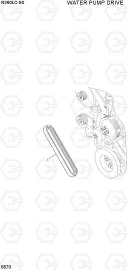 9570 WATER PUMP DRIVE R260LC-9S(BRAZIL), Hyundai