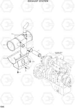 1045 EXHAUST SYSTEM R210LC-7(#98001-), Hyundai