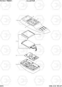 2070 CLUSTER R210LC-7(#98001-), Hyundai