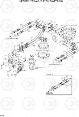 3110 UPPER HYDRAULIC PIPING(ATTACH) R210LC-7(#98001-), Hyundai