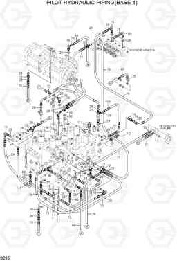 3235 PILOT HYDRAULIC PIPING(BASE 1) R210LC-7(#98001-), Hyundai