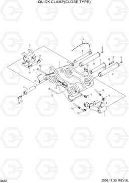 3452 QUICK CLAMP(CLOSE TYPE) R210LC-7(#98001-), Hyundai