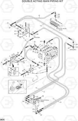 3635 DOUBLE ACTING MAIN PIPING KIT R210LC-7(#98001-), Hyundai