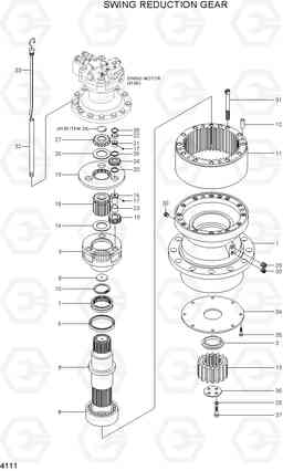 4111 SWING REDUCTION GEAR R210LC-7(#98001-), Hyundai