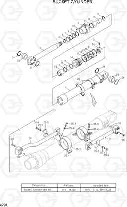 4201 BUCKET CYLINDER R210LC-7(#98001-), Hyundai