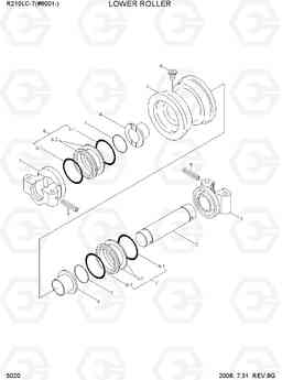 5020 LOWER ROLLER R210LC-7(#98001-), Hyundai