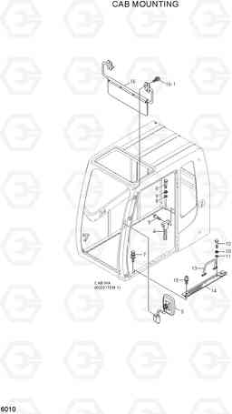 6010 CAB MOUNTING R210LC-7(#98001-), Hyundai