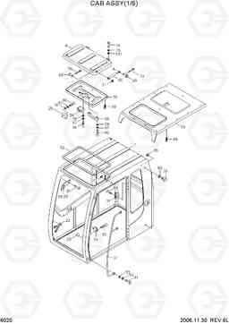 6020 CAB ASSY(1/6) R210LC-7(#98001-), Hyundai