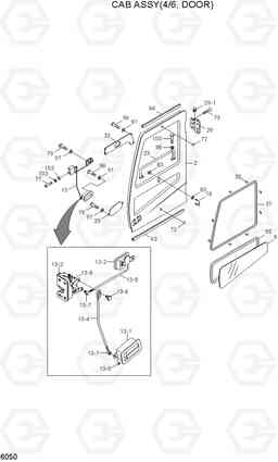 6050 CAB ASSY(4/6, DOOR) R210LC-7(#98001-), Hyundai