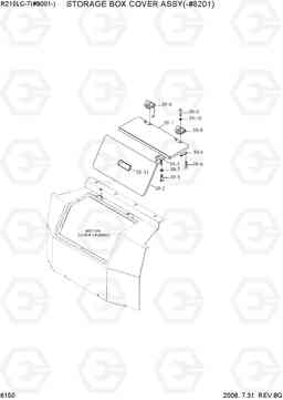 6150 STORAGE BOX COVER ASSY(-#8201) R210LC-7(#98001-), Hyundai