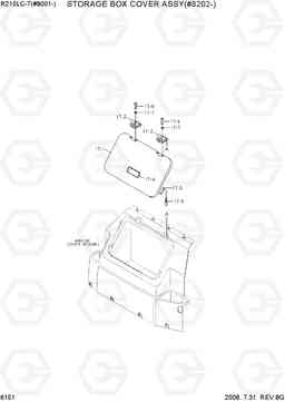 6151 STORAGE BOX COVER ASSY(#8202-) R210LC-7(#98001-), Hyundai