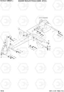 7010 BOOM MOUNTING(5.68M, STD) R210LC-7(#98001-), Hyundai