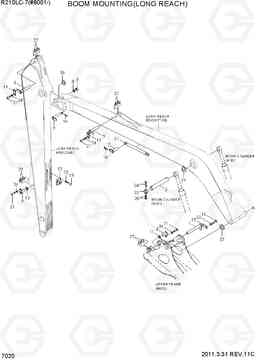 7020 BOOM MOUNTING(LONG REACH) R210LC-7(#98001-), Hyundai