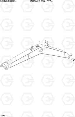 7100 BOOM(5.68M, STD) R210LC-7(#98001-), Hyundai