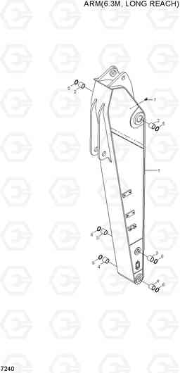 7240 ARM(6.3M, LONG REACH) R210LC-7(#98001-), Hyundai