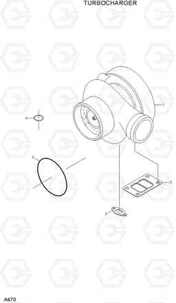 A470 TURBOCHARGER R210LC-7(#98001-), Hyundai