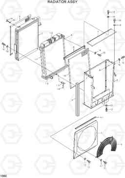 1060 RADIATOR ASSY R210LC-7H(#9001-), Hyundai