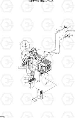 1140 HEATER MOUNTING R210LC-7H(#9001-), Hyundai