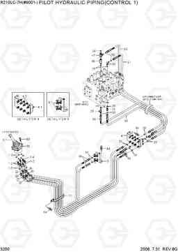 3200 PILOT HYDRAULIC PIPING(CONTROL 1) R210LC-7H(#9001-), Hyundai