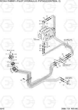 3210 PILOT HYDRAULIC PIPING(CONTROL 2) R210LC-7H(#9001-), Hyundai
