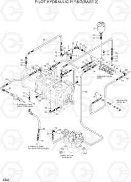 3240 PILOT HYDRAULIC PIPING(BASE 2) R210LC-7H(#9001-), Hyundai