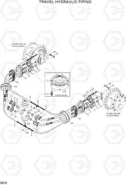 3310 TRAVEL HYDRAULIC PIPING R210LC-7H(#9001-), Hyundai