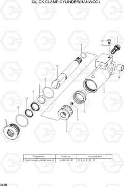 3456 QUICK CLAMP CYLINDER(HANWOO) R210LC-7H(#9001-), Hyundai