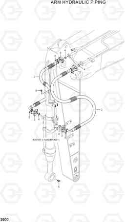 3500 ARM HYDRAULIC PIPING R210LC-7H(#9001-), Hyundai