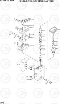 3640 SINGLE PEDAL(DOUBLE ACTING) R210LC-7H(#9001-), Hyundai