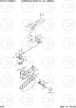 6100 CONSOLE BOX(1/2, LH, -#9067) R210LC-7H(#9001-), Hyundai