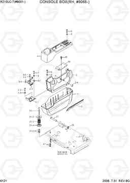 6121 CONSOLE BOX(RH, #9068-) R210LC-7H(#9001-), Hyundai