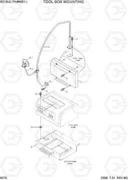 6270 TOOL BOX MOUNTING R210LC-7H(#9001-), Hyundai