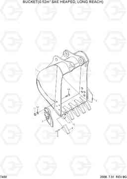 7400 BUCKET(0.52M3 SAE HEAPED, LONG REACH) R210LC-7H(#9001-), Hyundai