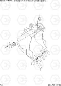 7540 BUCKET(1.05M3 SAE HEAPED, ROCK) R210LC-7H(#9001-), Hyundai