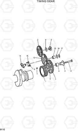 9110 TIMING GEAR R210LC-7H(#9001-), Hyundai