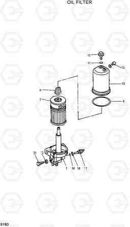 9180 OIL FILTER R210LC-7H(#9001-), Hyundai