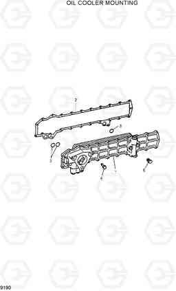 9190 OIL COOLER MOUNTING R210LC-7H(#9001-), Hyundai