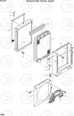 1060 RADIATOR TOTAL ASSY R110-7(INDIA), Hyundai