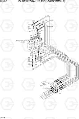 3070 PILOT HYDRAULIC PIPING(CONTROL 1) R110-7(INDIA), Hyundai