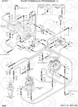 3090 PILOT HYDRAULIC PIPING(BASE 1) R110-7(INDIA), Hyundai