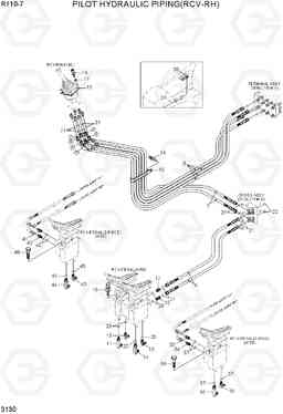 3130 PILOT HYDRAULIC PIPING(RCV-RH) R110-7(INDIA), Hyundai