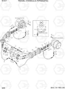 3200 TRAVEL HYDRAULIC PIPING(STD) R110-7(INDIA), Hyundai