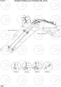 3400 BOOM HYDRAULIC PIPING(4.3M, STD) R110-7(INDIA), Hyundai