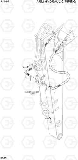 3600 ARM HYDRAULIC PIPING R110-7(INDIA), Hyundai