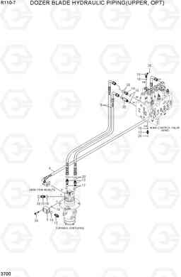 3700 DOZER BLADE HYDRAULIC PIPING(UPPER, OPT) R110-7(INDIA), Hyundai