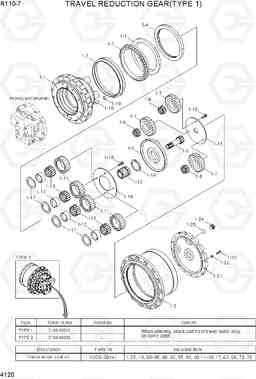 4120 TRAVEL REDUCTION GEAR(TYPE 1) R110-7(INDIA), Hyundai