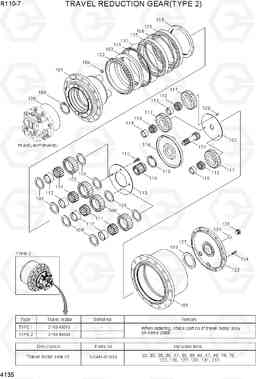 4135 TRAVEL REDUCTION GEAR(TYPE 2) R110-7(INDIA), Hyundai