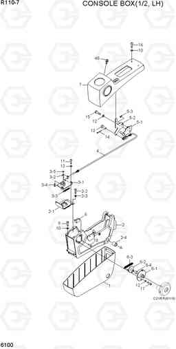 6100 CONSOLE BOX(1/2, LH) R110-7(INDIA), Hyundai
