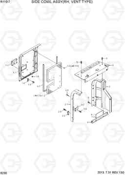 6230 SIDE COWL ASSY(RH, VENT TYPE) R110-7(INDIA), Hyundai