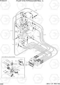 3200 PILOT HYD PIPING(CONTROL 1) R140LC-9(INDIA), Hyundai